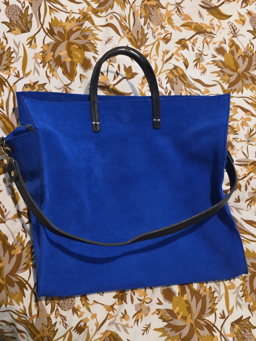Clare V. Simple Tote In Blue Suede